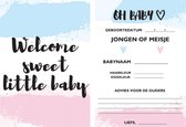 Babyshower invulkaarten - Gender reveal kaarten - Oh baby - babyvoorspellingen - baby kaarten - oh baby - boy or girl - jongen of meisje - Gender reveal - 25 stuks A6 formaat