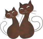 Metalen decoratie kattenpaar
