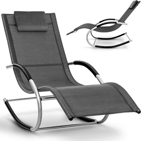 Tillvex - chaise à bascule anthracite- transat de Tillvex transat relax-  transat... | bol.com