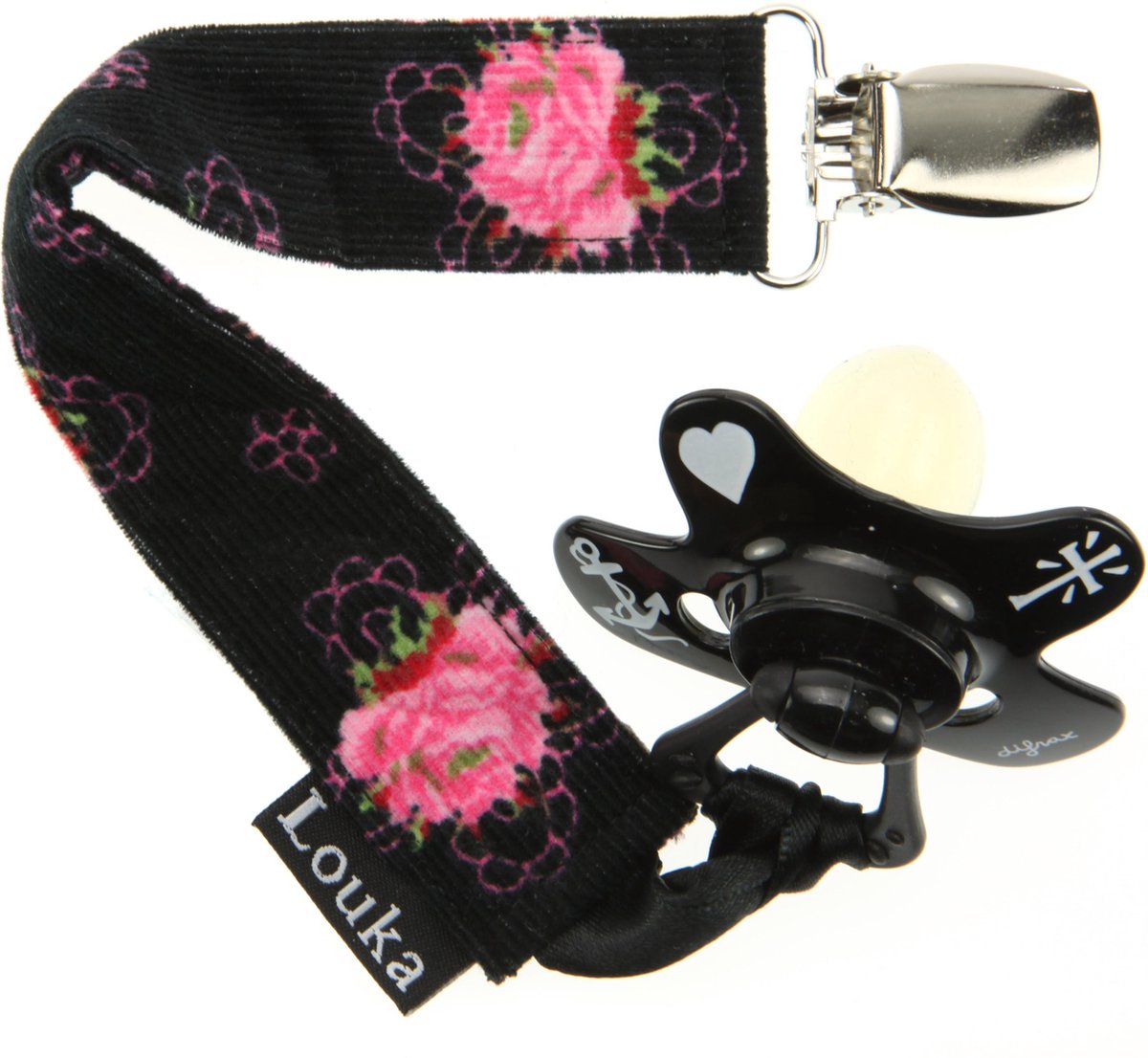 Goedkoopste Louka Speenkoord zwart roos - speenketting