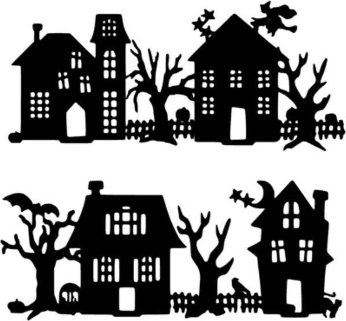 Halloween huisjes - raamdecoratie