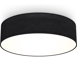 B.K.Licht - Plafonnier - textile noir - chambre salon - plafond salon - E27 - salle à manger - IP20 - Ø30cm