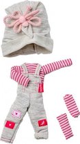 poppenkleding overall The Biggers meisjes grijs/roze