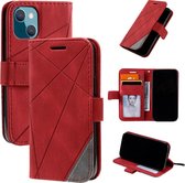 Book Case Apple iPhone 13 Mini | Hoogwaardig PU Leren Hoesje | Lederen Wallet Case | Luxe Uitstraling | Telefoonhoesje | Pasjeshouder | Portemonnee | Rood