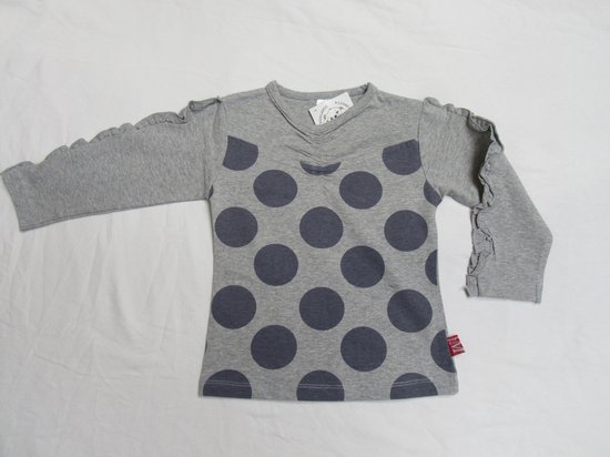 dirkje , filles , t-shirt à manches longues , gris avec des sphères gris foncé , 4 ans 104