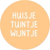 Muurcirkel huisje tuintje wijntje geel Ø 120 cm / Dibond - Aanbevolen