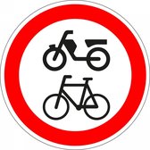 Verboden voor fietsen en bromfietsen sticker, C15 200 mm