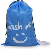 Wonair - Grand sac à linge - 60x90cm - Bleu ciel - Avec cordon de serrage et sangle de transport