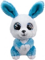 Knuffel konijn Ice 15 cm wit, blauw