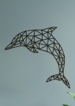 Wanddecoratie Polygon | Dolfijn - M (40x40cm)