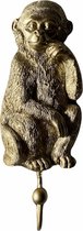 Luxe wandhaak aap - goud - kapstok - dier - 16 x 7 cm