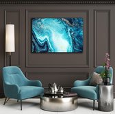 KEK Original - Abstract Blue - wanddecoratie - 150 x 100 cm - muurdecoratie - Dibond 3mm -  schilderij