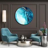KEK Original - Abstract Blue - wanddecoratie - 60 cm diameter - muurdecoratie - Plexiglas 5mm -  schilderij - muurcircel
