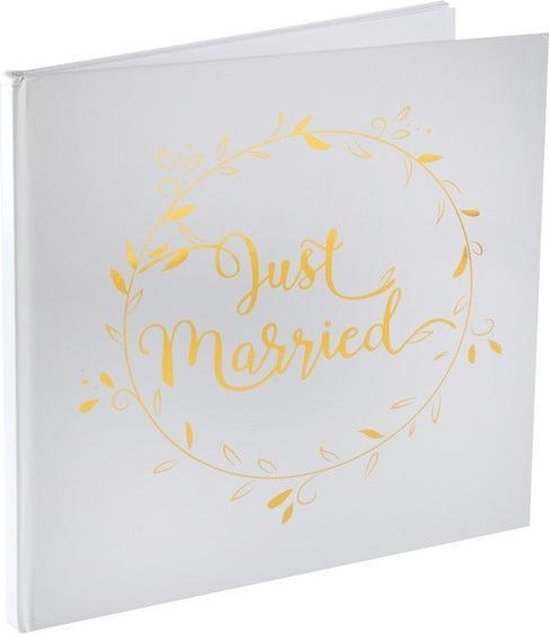 Livre d'or Just Married blanc avec or - livre d'or - juste marié - se marier - mariage - mariage