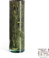 Design Vaas Cilinder - Fidrio MOUNTAIN GREEN - glas, mondgeblazen bloemenvaas - diameter 12 cm hoogte 38 cm