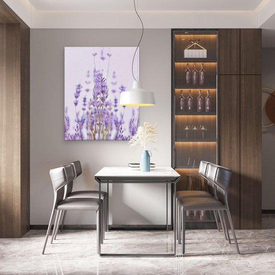 Artaza Toile Peinture Violet Lavande Fleurs - 80x100 - Groot - Photo sur Toile - Impression sur Toile