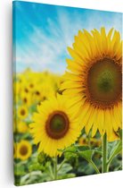 Artaza Canvas Schilderij Zonnebloemen Veld  - 40x50 - Foto Op Canvas - Canvas Print