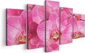Artaza Canvas Schilderij Vijfluik Roze Orchidee Bloemen - 100x50 - Foto Op Canvas - Canvas Print