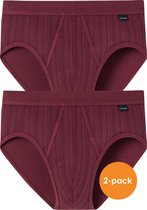 SCHIESSER Original Classics sportslips (2-pack) - Feinripp met gulp - bordeaux rood gestreept -  Maat: 3XL