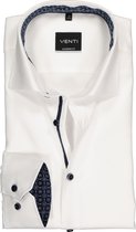 VENTI modern fit overhemd - wit structuur (contrast) - Strijkvrij - Boordmaat: 43