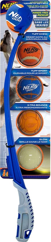 Nerf Dog Launcher Set Honden Ballenwerper - 5 Ballen