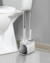 Toiletborstel met Houder - Gootsteenontstopper Plopper - WC Ontstopper - Lang Handvat - Tweedelige Houder - Valentijnsdag cadeau - Black Friday