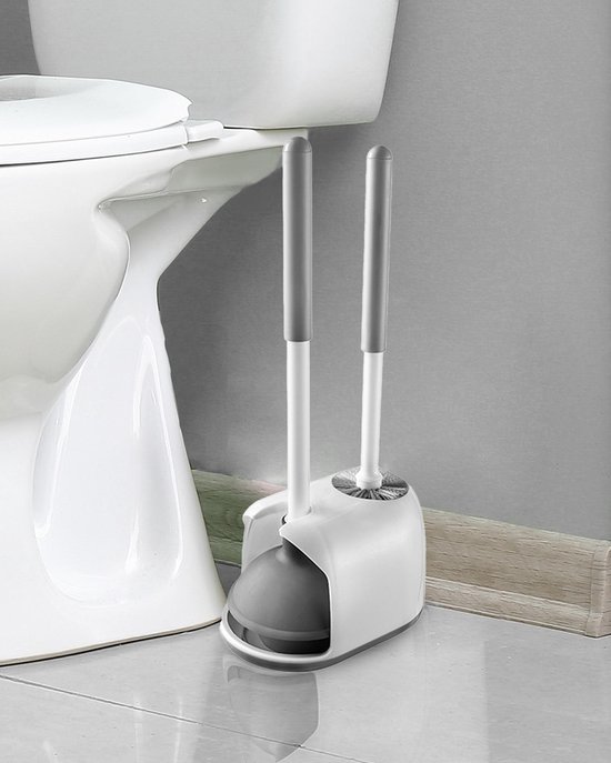 Brosse de toilette avec support - Plongeur d'évier - Plongeur de WC - Long  manche - | bol