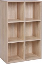 Segenn's Boekenplank met 6 vakken - Houten Plank Gang - Opbergplank - 65,5 x 97,5 x 30 cm (B x H x D) - Eiken Look