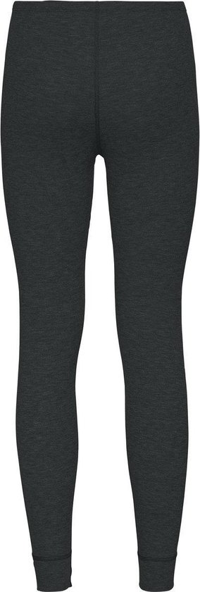 Donkergrijze thermobroek met fijne ribstructuur.