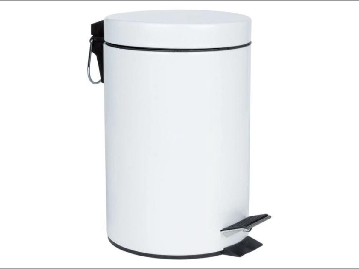LIVARNO HOME® Pedaalemmer Wit klein - Met uitneembare binnenemmer Sluit zacht dankzij ‘Soft-Close’ sluitsysteem Inhoud: 2,6 l - Ideaal voor de badkamer of op het toilet - Prullenbak -