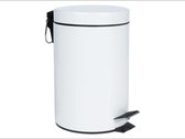 LIVARNO HOME® Pedaalemmer Wit klein  - Met uitneembare binnenemmer Sluit zacht dankzij ‘Soft-Close’ sluitsysteem Inhoud: 2,6 l - Ideaal voor de badkamer of op het toilet - Prullenb