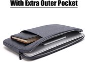 Laptop sleeve voor Toshiba Sattelite Pro - laptop sleeve - hoes - met zijvak - extra bescherming - spatwaterbestendig - 14,6 inch - Met Ritssluiting - extra accessoiresvak  ( Donkergrijs )