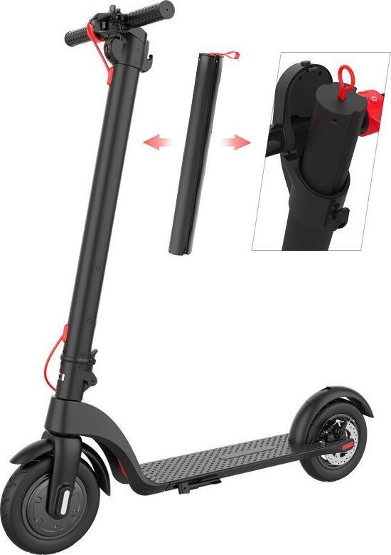 X7 - Emobiliteit - Elektrische step/E- Scooter 350W met 2 uitwisselbare accuâ€™s - Zwart - Snelheid Max. 35km/u