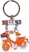 sleutelhanger Holland Fiets staal oranje/zilver