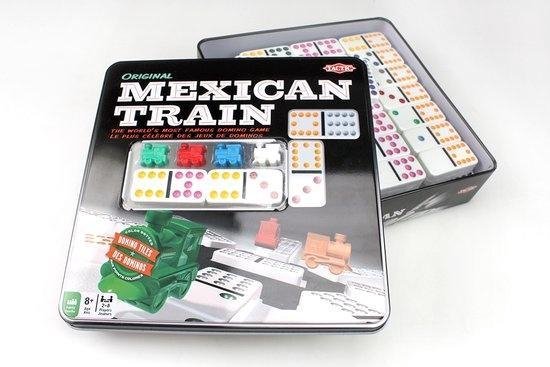 Thumbnail van een extra afbeelding van het spel Domino spel Mexican Train in Tin Box