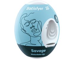 Satisfyer Masturbator Egg, verschillende structuren, hydro-actief TPE, geen glijmiddel nodig, voor eenmalig gebruik