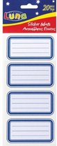 stickervellen Labels junior papier wit/blauw 20 stuks