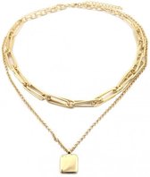 Ketting - Multi layered - Meerdere laagjes - Statement necklace - Goudkleurig - Verstelbaar - Damesdingetjes