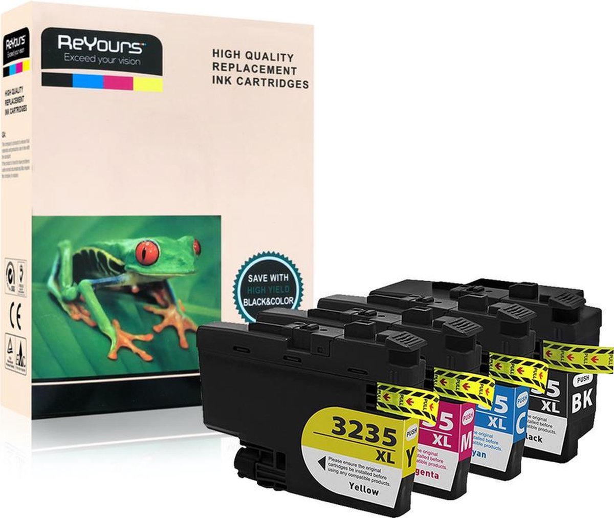 ReYours huismerk Inkt cartridges - Alternatief Brother LC3235/ LC-3235 / 3235 4 Stuks