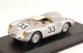 De 1:43 Diecast Modelcar van de Porsche 550RS Spider #33 van de 24H LeMans van 1957. De coureurs waren Hermann en Frankenberg. De fabrikant van het schaalmodel is Best Model. Dit model is alleen online verkrijgbaar