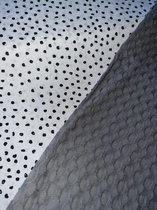 Boxopbergzak - grijs - met witte voering met dotsmotief - 37 x 46 cm