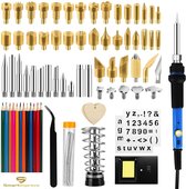 SmartImprove Luxe 130-delige houtbranderset - Pyrografie Set met instelbare temperatuur - soldeerbout - houtbrander - soldeertips voor houtpyrografie ambachten