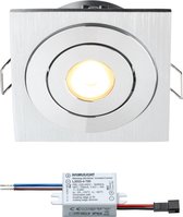 Cree LED inbouwspot Soria in - vierkant - inbouwspots / downlights / plafondspots - 3W / dimbaar / kantelbaar / 230V / IP44 / warmwit