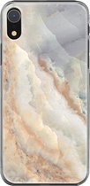 Apple iPhone XR Telefoonhoesje - Transparant Siliconenhoesje - Flexibel - Met Marmerprint - Marmer - Goud