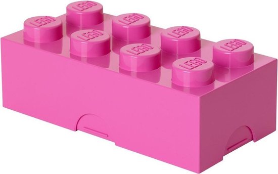 Boîte à Pain / Snack LEGO - Classic Brick 8 - Rose - 95 ML - 20x10x7.3cm - Plastique