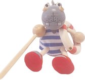 Tricky-Toy - Speelpoppetje - Nijlpaard - Roeien - Hout