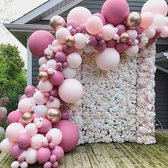 TDR - guirlande de Ballons, Ballons de différentes nuances de rose, ballons avec chaîne de ballons - ensemble de 96 pièces