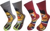 2 paar - Verjaardag cadeautje voor hem en haar - Bert en Ernie Sokken - Bert & Ernie sokken - Vrolijke sokken - Luckyday Socks - Sokken met tekst - Aparte Sokken - Socks waar je Happy van wor