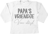 Shirt baby-dreumes-papa's vriendje voor altijd-wit-zilver-Maat 104