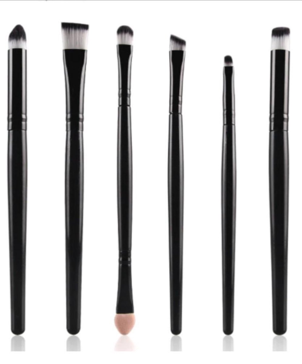 Premium oogschaduw kwasten set - 6-delig - Make Up kwasten - Zwart
